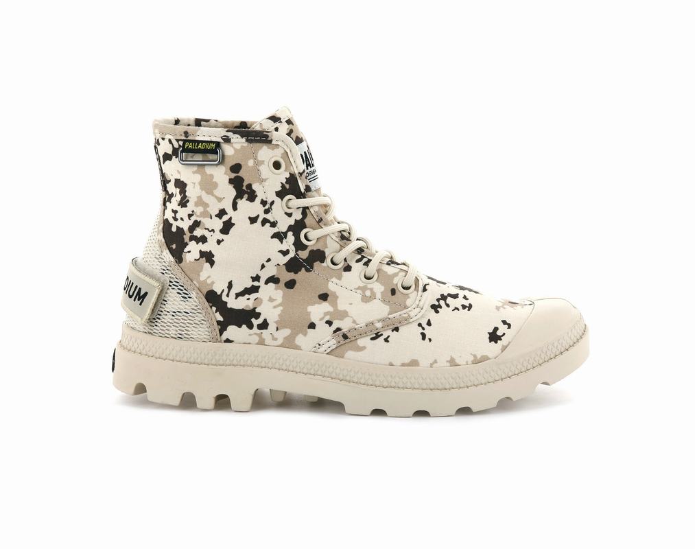 Palladium Pampa Hi Og Camo Damen Stiefel Beige/Mehrfarbig ||124896-GJU||